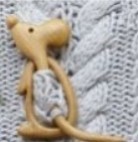 Wooden Mouse Shawl Pin